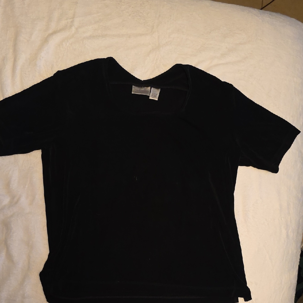 Chico's Black Short Sleeve Tee